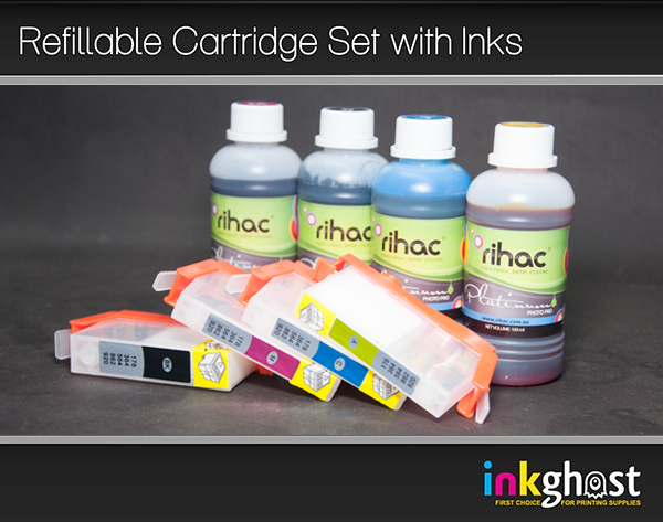 4 x HP 564 Refillable Cartridges with Premium Quality Ink