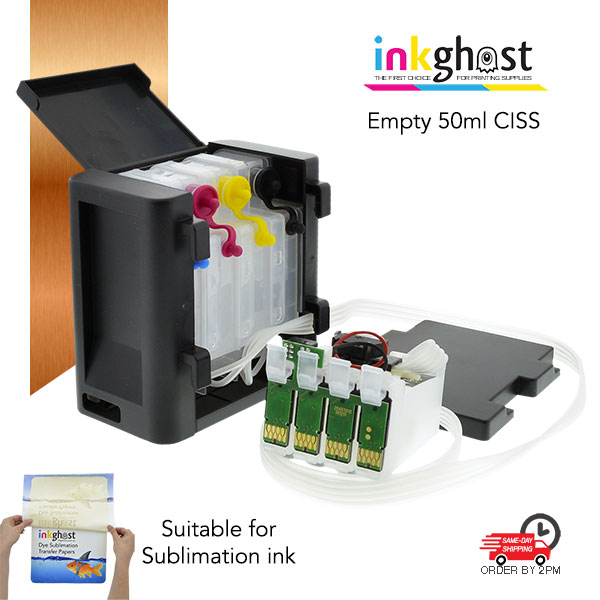 50ml CISS for Epson workforce WF-3620 WF3640 printers using 252 or 254 ink cartridges for use with sublimation or food dye