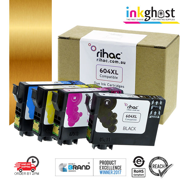 Rihac 604 604XL high yield ink cartridges compatible for Epson Expression Home XP-2200 XP-3200 XP-4200 WF-2910 WF-2930 WF-2950 Premium rihac photo pro dye ink C13T09H192 C13T09H292 C13T09H392 C13T09H492